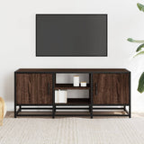 TV Cabinet Brown Oak 100x35x41 cm Engineered Wood and Metal 848838
