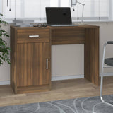 Desk with Drawer&Cabinet Brown Oak 100x40x73 cm Engineered Wood 342658