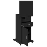 Lectern with Wheels & Drawer Black 55x55x107 cm Engineered Wood 848025