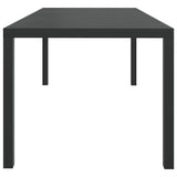 Garden Table Black 185x90x74 cm Aluminium and WPC 42792