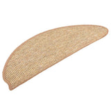 Stair Mats 15 pcs 56x17x3 cm Light Brown Half Round 326898