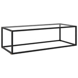 Coffee Table Black with Tempered Glass 120x60x35 cm 322883