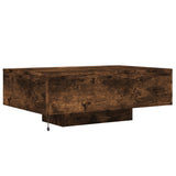 Coffee Table with LED Lights Smoked Oak 85x55x31 cm 836613