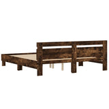 ZNTS Bed Frame without Mattress Smoked Oak 200x200 cm 3207396