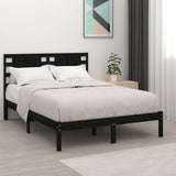 Bed Frame without Mattress Black 200x200 cm Solid Wood Pine 3104242