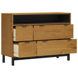 Drawer Cabinet FLAM 110x40x80 cm Solid Wood Pine 376071