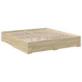 Bed Frame with Drawers without Mattress Sonoma Oak 200x200 cm 3280358