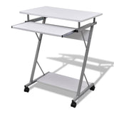Compact Computer Desk with Pull-out Keyboard Tray White 20053