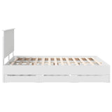 Bed Frame with Drawer White 160 x 200 cm Engineer Wood 3411096