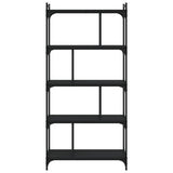 Bookcase 5-Tier Black 76x32x158 cm Engineered Wood 833940