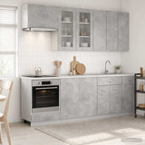 Kitchen Unit LYON 8 pcs Concrete Grey Engineered Wood 3438206