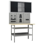 Workbench with Three Wall Panels and One Cabinet 3053431