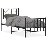 Metal Bed Frame without Mattress with Footboard Black 80x200cm 374446