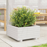 Garden Planter White 50x50x26.5 cm Solid Wood Pine 847294