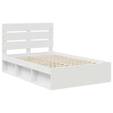 Bed Frame with Headboard White 120 x 190 cm Solid Pine Wood 3411768