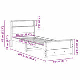 Bed Frame with Headboard White 90 x 190 cm Engineered Wood 877249