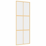 Sliding Door Gold 76x205 cm Clear ESG Glass and Aluminium 155154