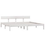 Bed Frame without Mattress White Solid Wood 200x200 cm 810168