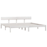 Bed Frame without Mattress White Solid Wood 200x200 cm 810168