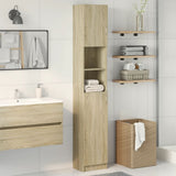 Bathroom Cabinet Sonoma Oak 32x25.5x190 cm Engineered Wood 849606