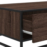 ZNTS Coffee Table Brown Oak 90x57x35 cm Engineered Wood and Metal 848758