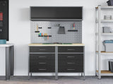 Work Cabinet Set with Drawer with Shelf Manual 5 pcs Black 3321422