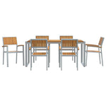 Garden Dining Set 7 pcs Grey and brown 180 x 90 x 75 cm 3284372
