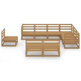 9 Piece Garden Lounge Set Honey Brown Solid Pinewood 3075787