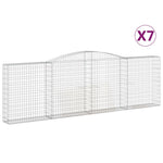Arched Gabion Baskets 7 pcs 400x30x120/140 cm Galvanised Iron 3146884