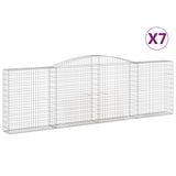 Arched Gabion Baskets 7 pcs 400x30x120/140 cm Galvanised Iron 3146884