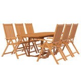Garden Dining Set Brown Solid Acacia Wood Large Foldable 3079639