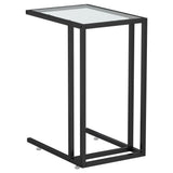 Computer Side Table Transparent 50x35x65 cm Tempered Glass 331649