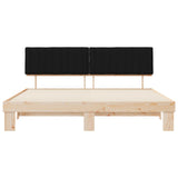 Bed Frame with Upholstered Headboard Black 200 x 200 cm 3398096