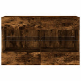 TV Wall Cabinet with LED Lights Smoked Oak 98,5x30x60,5 cm 837110