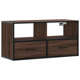 TV Cabinet Brown Oak 80x31x39.5 cm Engineered Wood and Metal 848923