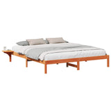 Bed Frame Wax Brown 200 x 200 cm Solid Pine Wood 873177