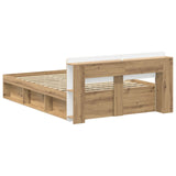 Bed Frame with Storage Artisan Oak 140 x 190 cm Engineered Wood 3433375