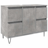 Bathroom Cabinet Concrete Grey 80x33x60 cm Engineered Wood 857234
