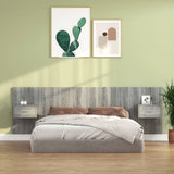Bed Headboard With Cabinet Grey Sonoma Engineered Wood Standard 3115706