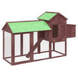 Chicken Coop Mocha 193x65x117 cm Solid Wood Pine 172234