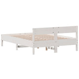 Bed Frame without Mattress White 140x190 cm Solid Wood Pine 842767