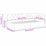 Corner Bed Frame with Headboard Dark Grey 90 x 190 cm Velvet 42016524