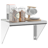 ZNTS Wall Shelf 50x30x31 cm Silver Stainless Steel 30277