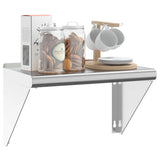 Wall Shelf 50x30x31 cm Silver Stainless Steel 30277