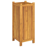 Garden Planter with Liner 31x31x75 cm Solid Wood Acacia 366432