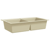 Granite Kitchen Sink Double Basins Beige 144851