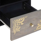 TV Cabinet with Drawer Grey 100 x 33 x 46 cm Solid Mango Wood 4018790