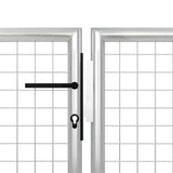 Garden Gate Steel 350x75 cm Silver 144340