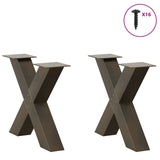 Coffee Table Legs X-Shaped 2 pcs Natural Steel 60x cm Steel 4012963