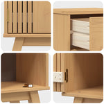 Bathroom Furniture Set with Door 2 pcs Brown 114 x 43 x 73.5 cm 3334188